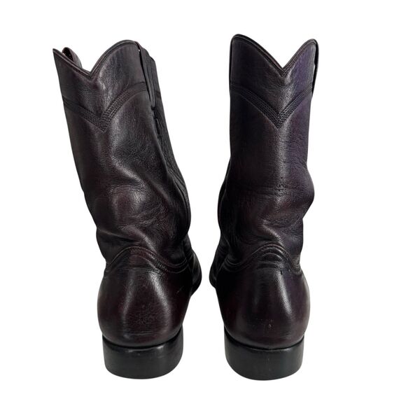 Vintage Gavel Allen Goat Roper Cowboy Boots Black Cherry Handmade Mens 12E main image 6